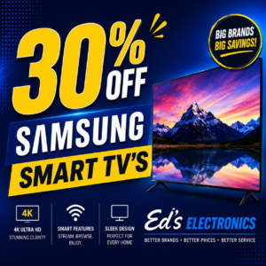 30% Off All Samsung Smart TVs – 3 Days ONLY!