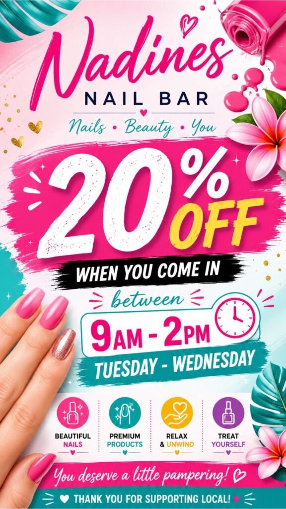 Nadines Nail Bar – 20% OFF All Nail Treatments