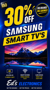 30% Off All Samsung Smart TVs – 3 Days ONLY!