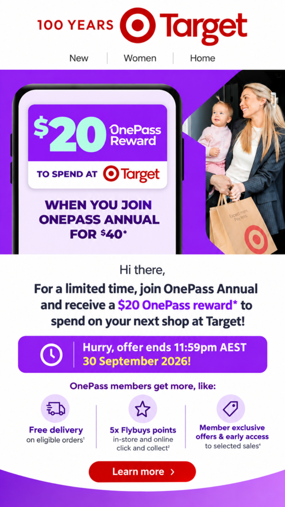 Target OnePass Reward Promotion