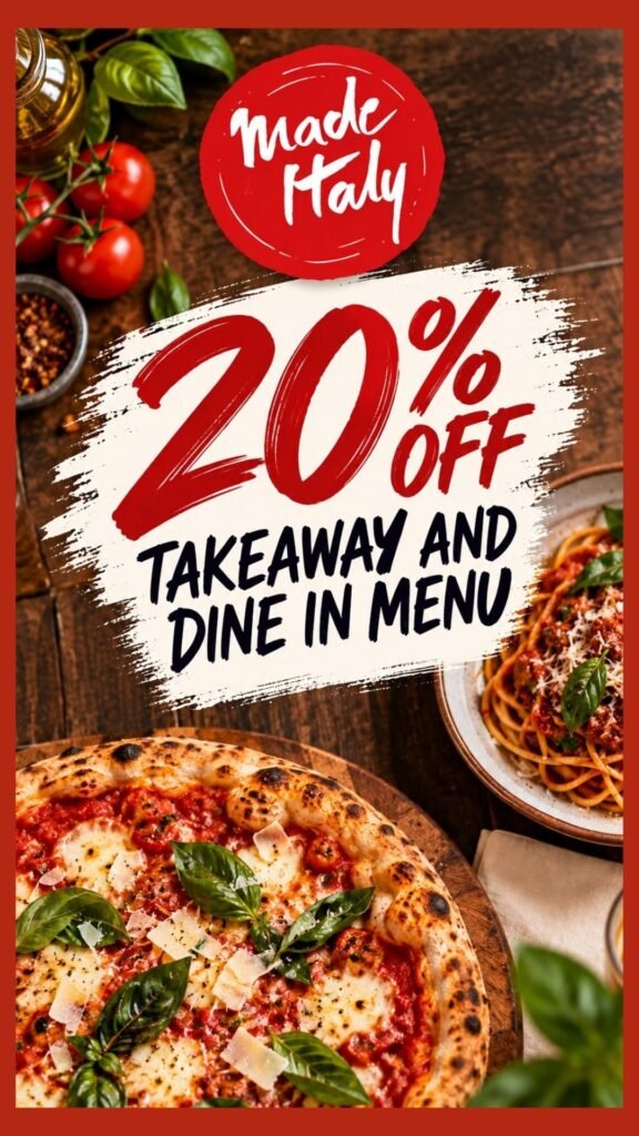 MADE IN ITALY – SYDNEY DBD – 20% Off Takeaway & Dine In Menu